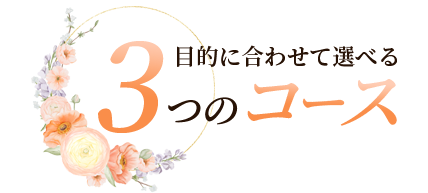 目的に合わせて選べる3つのコース
